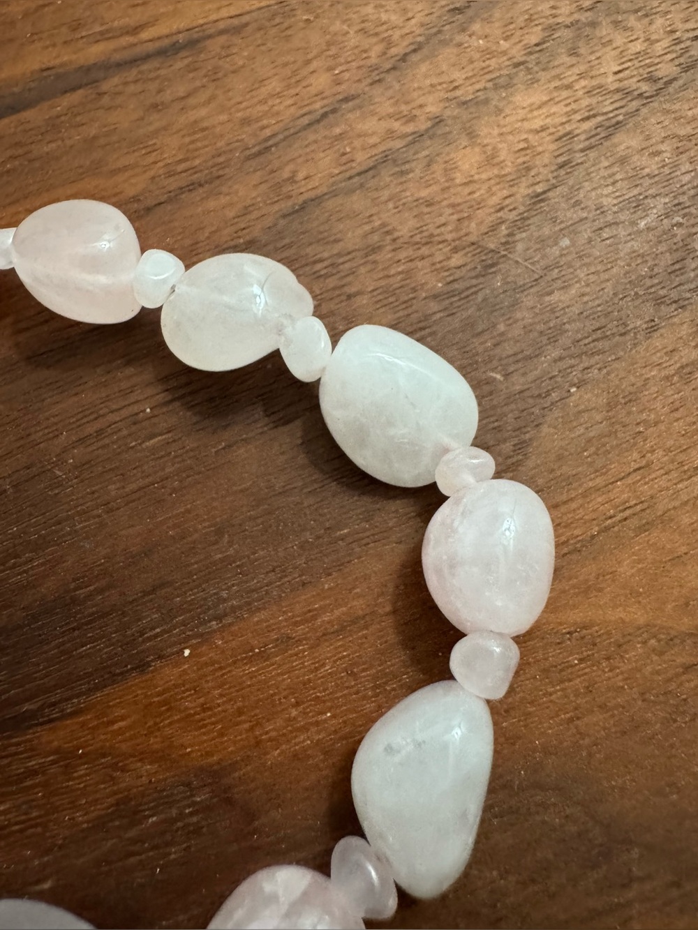 Marie Carmel Rose Quartz Silvertoned Beaded Bracelet - Picture 4 of 7